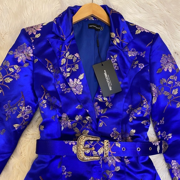 Cobalt Floral Blazer Dress 